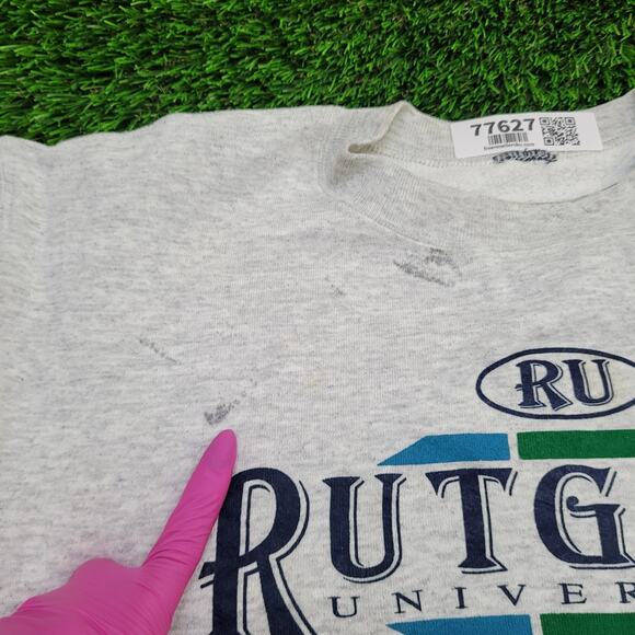 Vintage 80s Rutgers University Sweatshirt Womens XL 22x23 - Picture 3 of 16